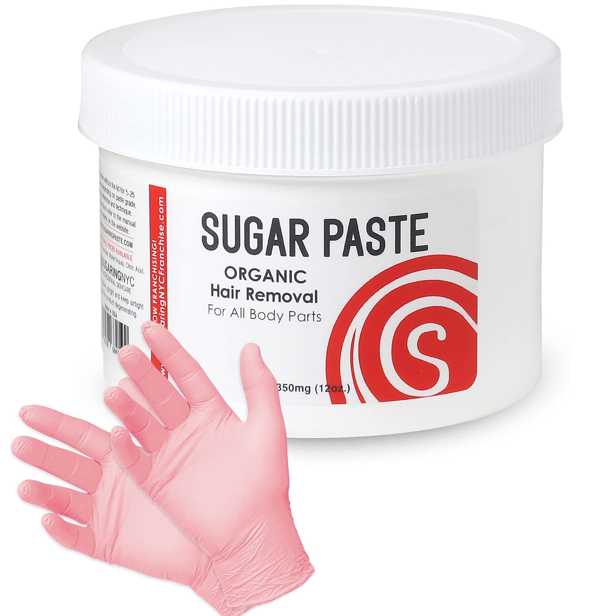 Sugaring Paste Package - 12oz Sugaring Paste for sensetive Skin and Set of Gloves (4 Pieces)