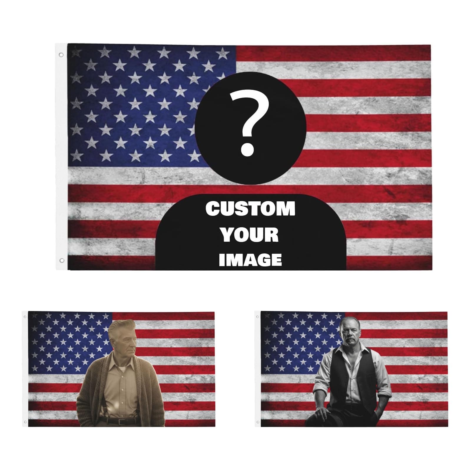 Custom Retro America Flag 3X5 Ft Personalized Flags Design Your Image Funny Tapestry Poster For Decorate Clubs Concerts Bars University Dormitories Living Rooms Bedrooms