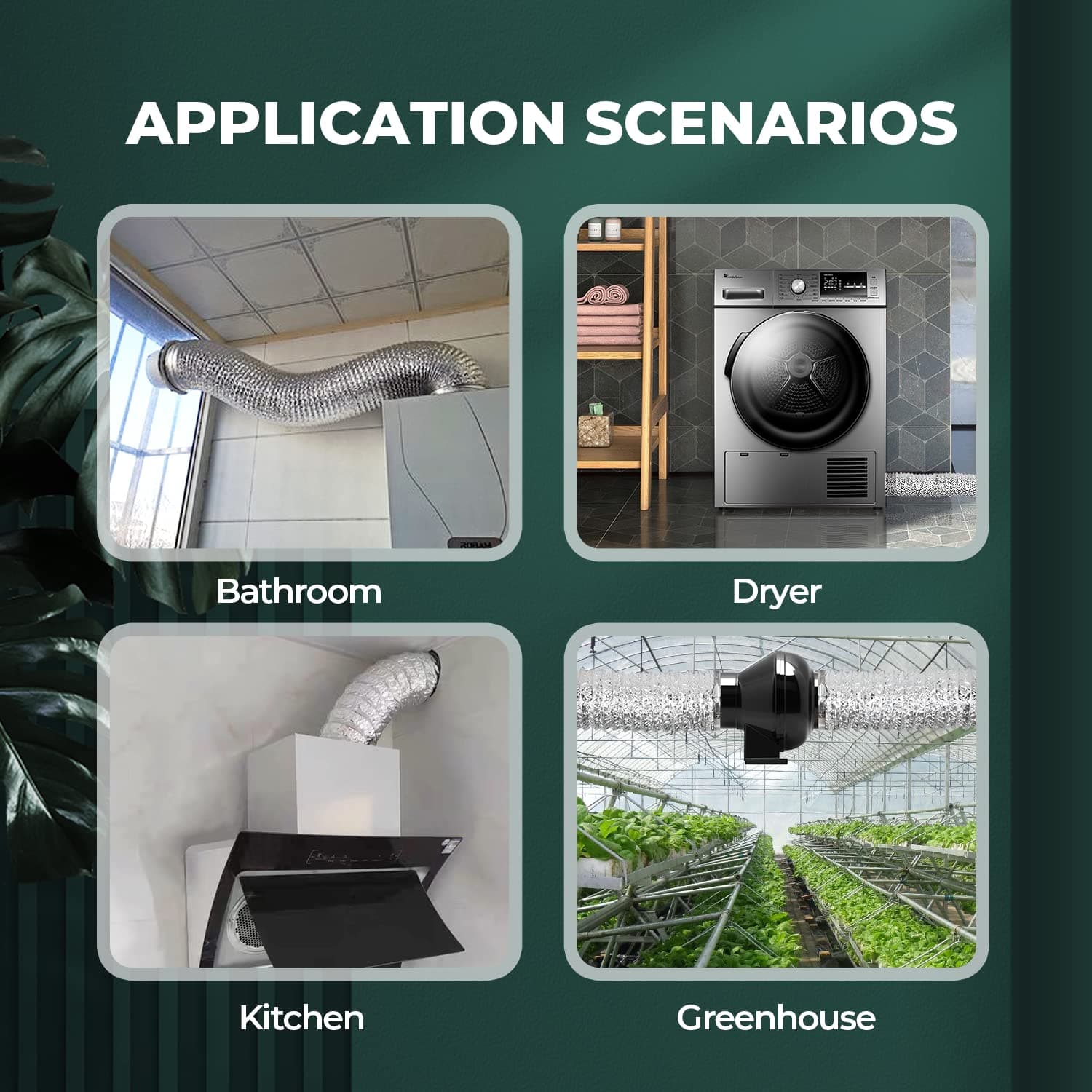 iPower GLDUCT8X25CX2 2-Pack 8 Inch 25 Feet Non-Insulated Flex Air Aluminum Ducting Dryer Vent Hose for HVAC Ventilation, 2 pack, 4 Clamps included