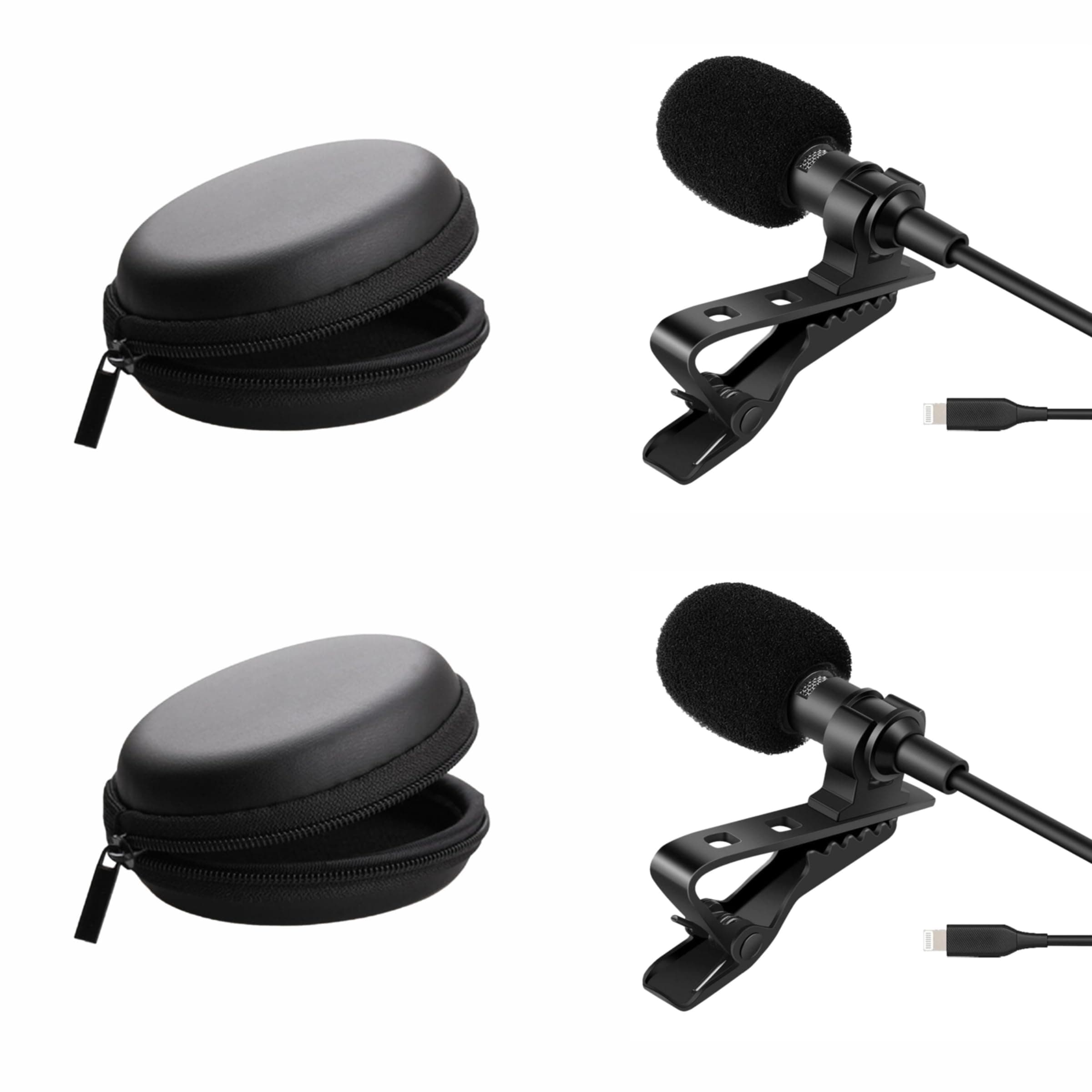 HUMBLE HB-A01 Lavalier Lapel Condenser Mic for iPhone, USB Lightning Microphone for YouTube Vlogging Facebook Interview Livestream Video Recording and All(1.5 Meter) Pack of 2