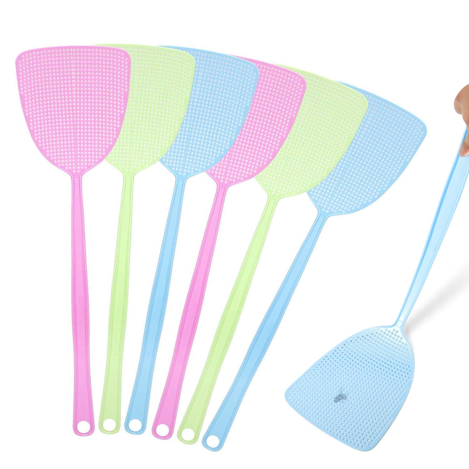 AckMond Fly Swatter Pest Control Multi-colors Plastic Handle for Flies 6 Pack
