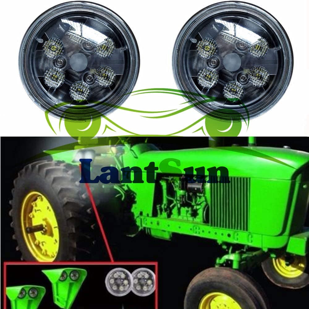 LED Tractor Lights Round Flood Light LED Work Lamp 12V Lights for vehicles For John Deere 4430 3010 Offroad 4x4 (2Pcs) 6218