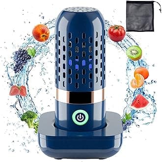 Longzhuo Portable Portable Ultrasonic Cordless Fruit Food Purifier for Household Kitchen Food Cleaner, USB Rechargeable Vegetable Purifier