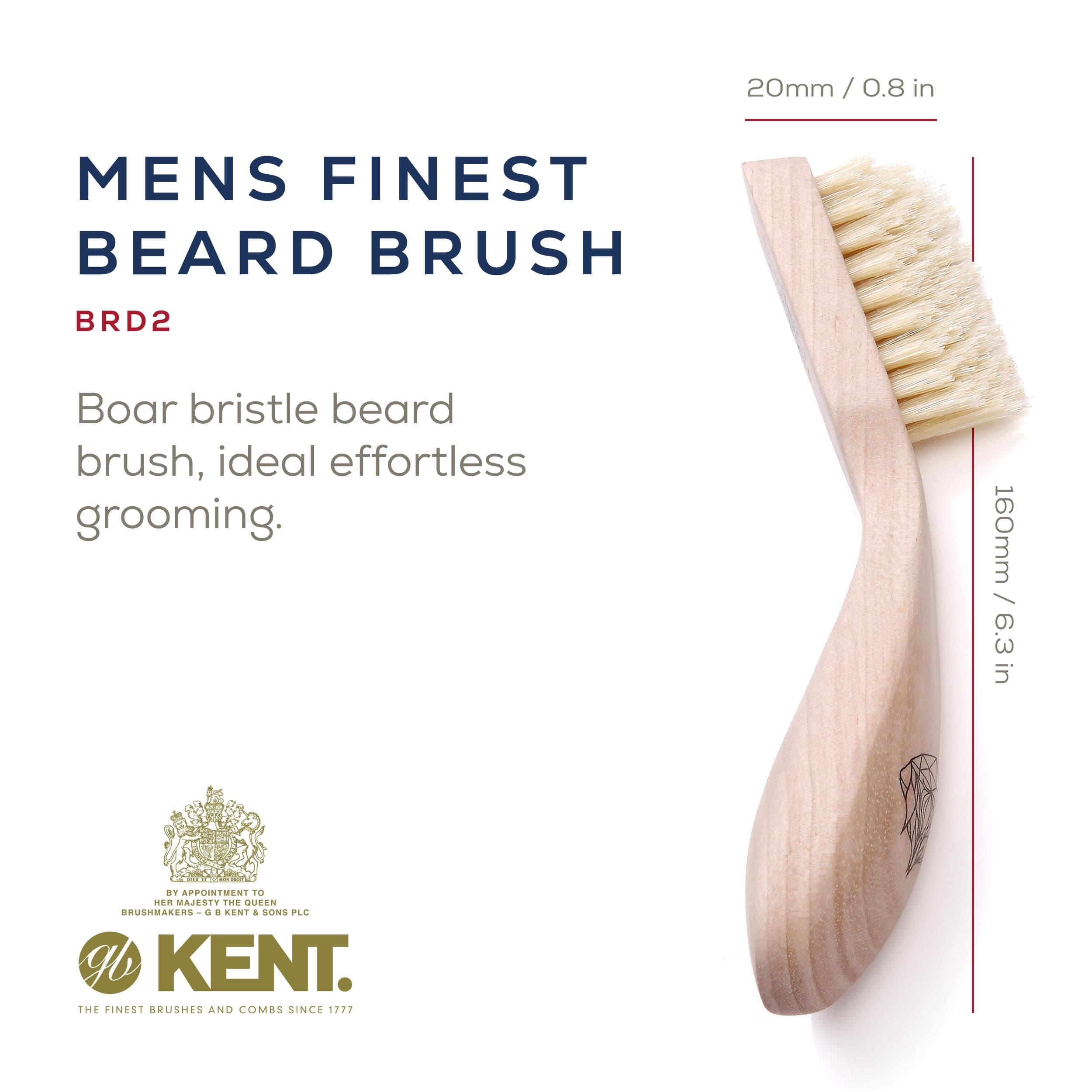 G.B.Kent メンズ Beard Brush (ビアードブラシ) ひげ用 ブラシ BRD2