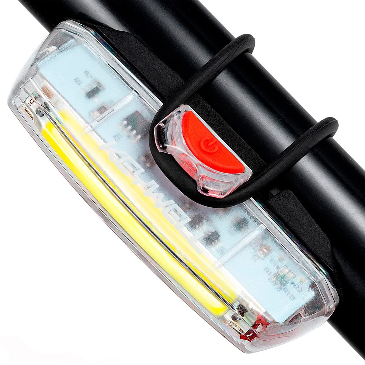 Bike Front Light USB Rechargeable-Super Bright LED Bicycle Headlight with Low Battery Indicator and Modes Memory Functions-Powerful Lumens for Cycling Safety Flashlight (White)