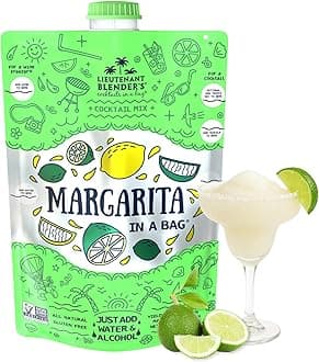 - Lt. Blender's Margarita in a Bag - Margarita Mix - Each Bag Makes 1/2 Gallon of Frozen Margaritas – Non-GMO Cocktail Mix - No Margarita Machine Needed – Add Liquor, Wine or as a Mocktails (Pack of 1)