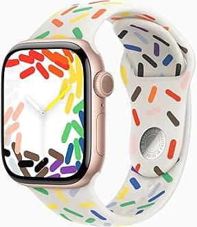 Apple Watch Series 10 [GPS + Cellular, 42mm] - Rose Gold Aluminum Case with Pride Edition Sport Band, S/M (Renewed)