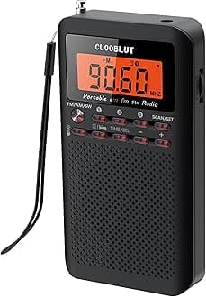 RD218 shortwave Radio FM/AM/SW Band Transistor Powered by AA Batteries with Key Backlight LCD Display Digital Alarm Clock Sleep Timer,Best Reception,Best Sound Quality Mini Radio for Running