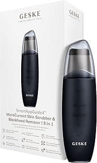 Geske Microcurrent Skin Scrubber & Blackhead Remover 9 In 1 Black