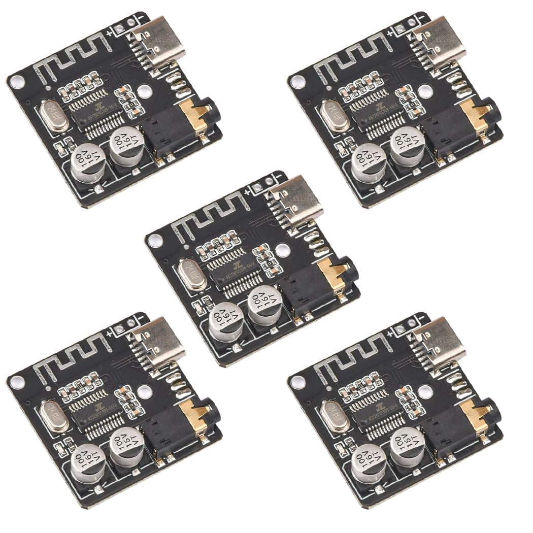 HiLetgo 5pcs Bluetooth 5.0 Mp3 Lossless Decoder Board VHM-314 USB-C Audio Bluetooth Receiver Board Wireless Stereo Music Module Type-C
