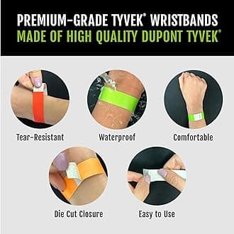 Wristco 200 Tyvek Metallic Gold Wristbands for Events – Tamper-Proof Design Prevents Reuse – Premium-Grade Bracelets for Hospital & Medical ID, Party, Concert Entry, VIP Identification