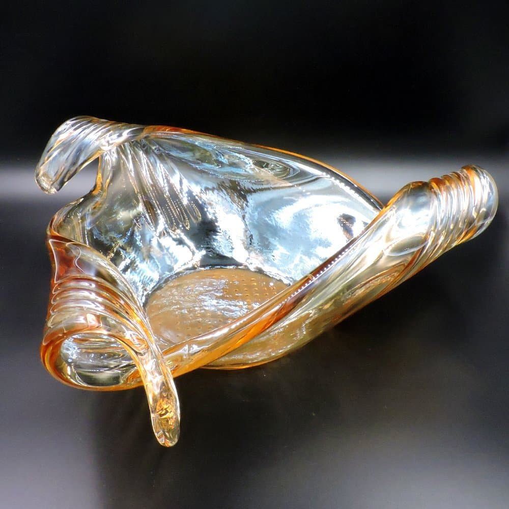 Tammaro Home Centrepiece Bowl Triangular Murano Glass Color Miele