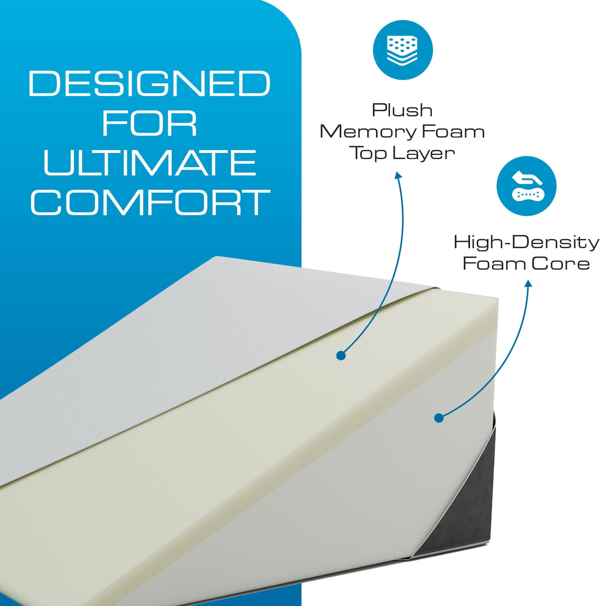 K√∂lbs Chic Jacquard Bed Wedge Pillow with Memory Foam Top(Extra Large 12 Height, 31 x 33 x 12)