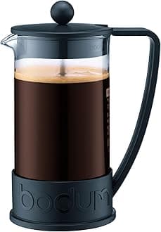 Bodum Brazil French Press 1-Liter 8-Cup Coffee Maker, 34-Ounce, Black 34 Ounce 10938-01B