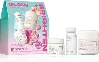 Glow + Brighten Set, Limited Edition Korean Beauty Trio for Radiant and Glowing Skin, Serum Moisturizer and Face Mask Trio