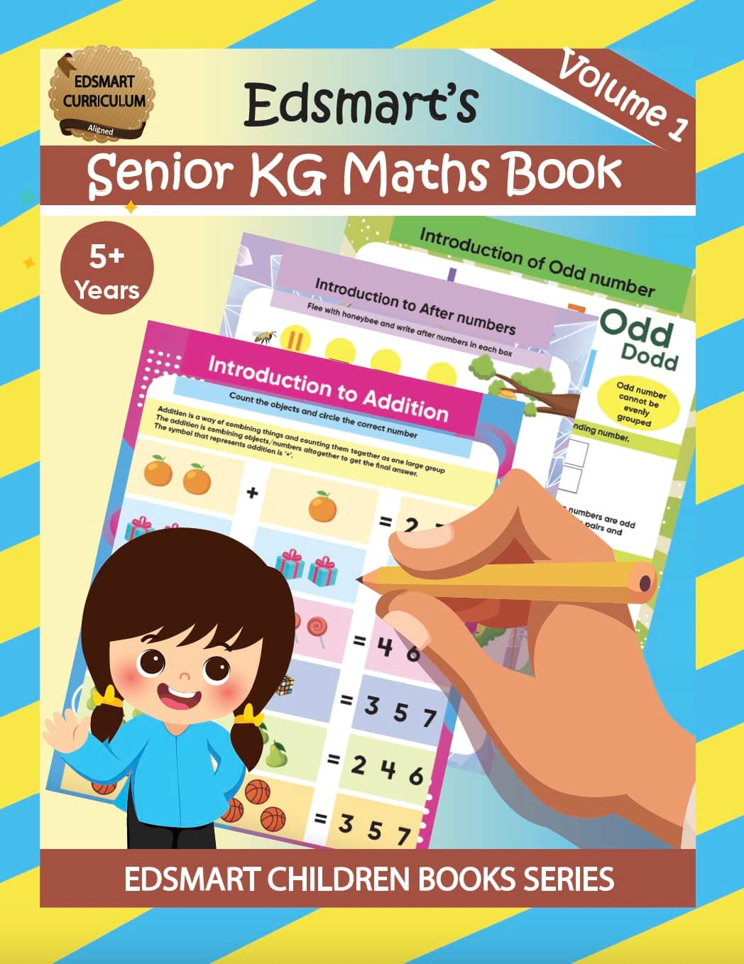 Edsmart Senior KG Maths book - Kids Maths Activity book 5+ Years CBSE / UKG Maths textbooks for kids CBSE / Kindergarten Maths Activity Text Books / ... Book, 2D 3D Shapes, Symbols, Ordinal Position