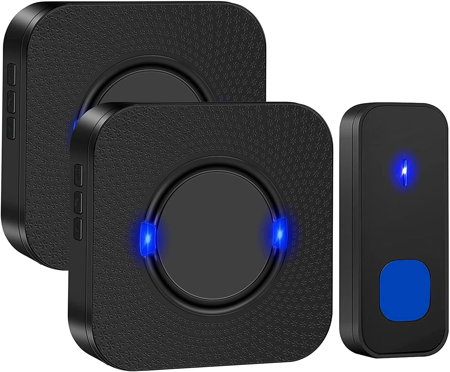 DMG TECHWaterproof Door Bells Wireless Kit, at 300ft with 55 Chime, 5 Levels Volume & LED Flash, 1 Buttons 2 Receivers for Home, Business