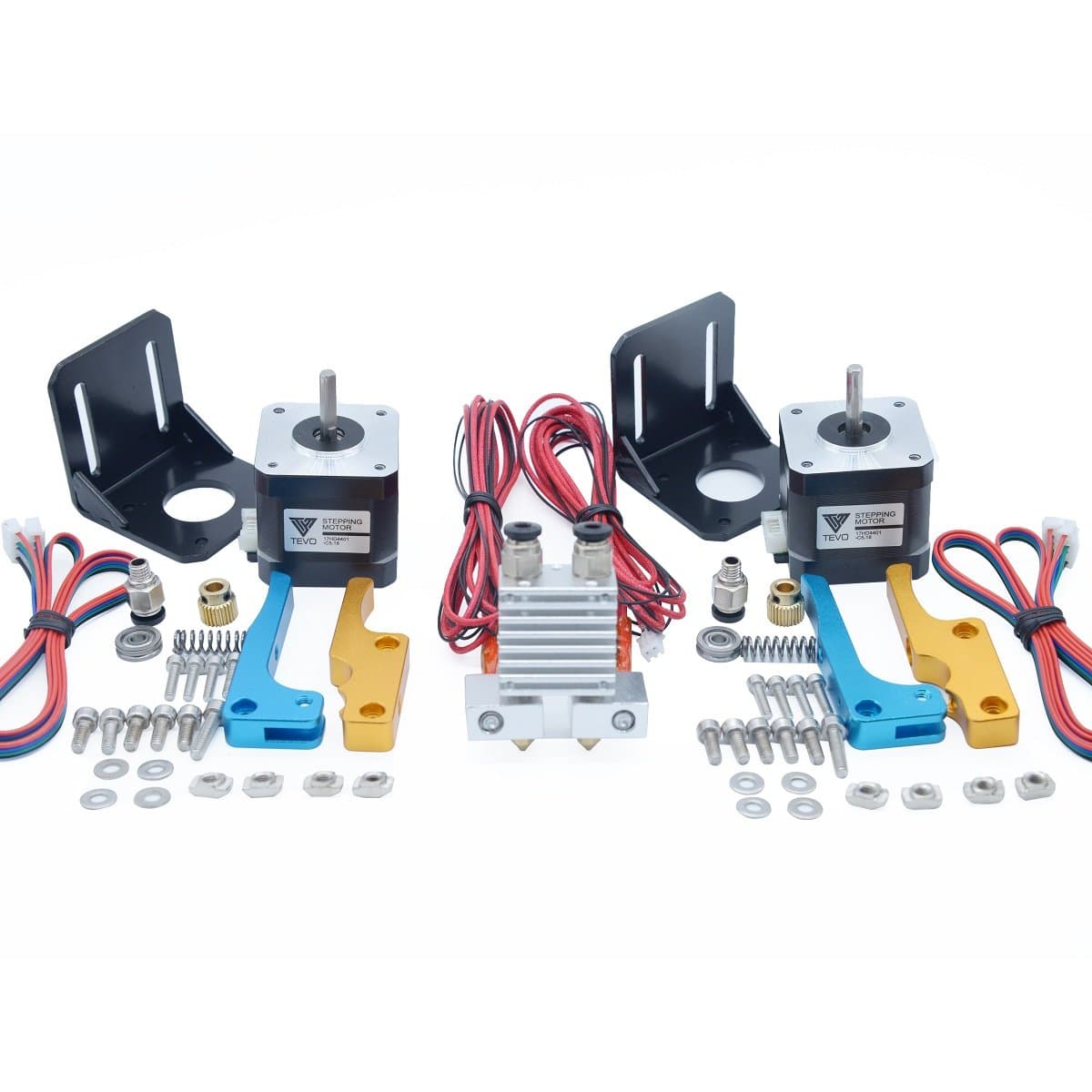 3D Printer Part TEVO Tarantula Dual Extruder Upgrade Fully Kits Dual Extruder& 3010 12V Cooling Fan with Two Nema 17 Step Motor