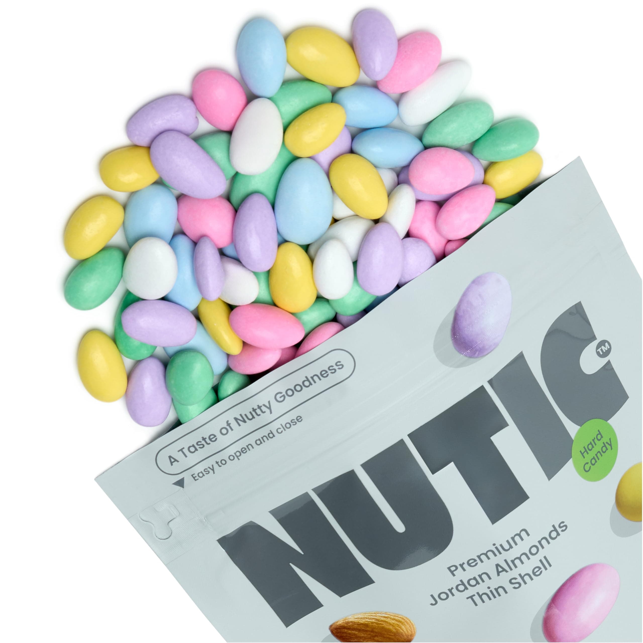 Nutic | Thin Shell | Premium Jordan Almonds Candy - 1LB, Wedding & Easter Italian Confetti Treat, Skinny Dipped, Pastel Colors, Assorted Colors, Made in USA - (Pack of 1)