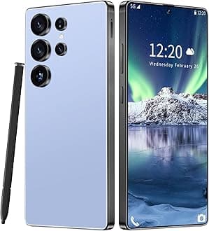 I25 Ultra Unlocked Phone 16+1TB,Built in Pen The Phone,Battery 7000mAh 6.99" HD Screen,Android 14 Smartphone,Face ID/5G/Fingerprint Lock/Dual SIM/GPS (Blue, 16+1TB)
