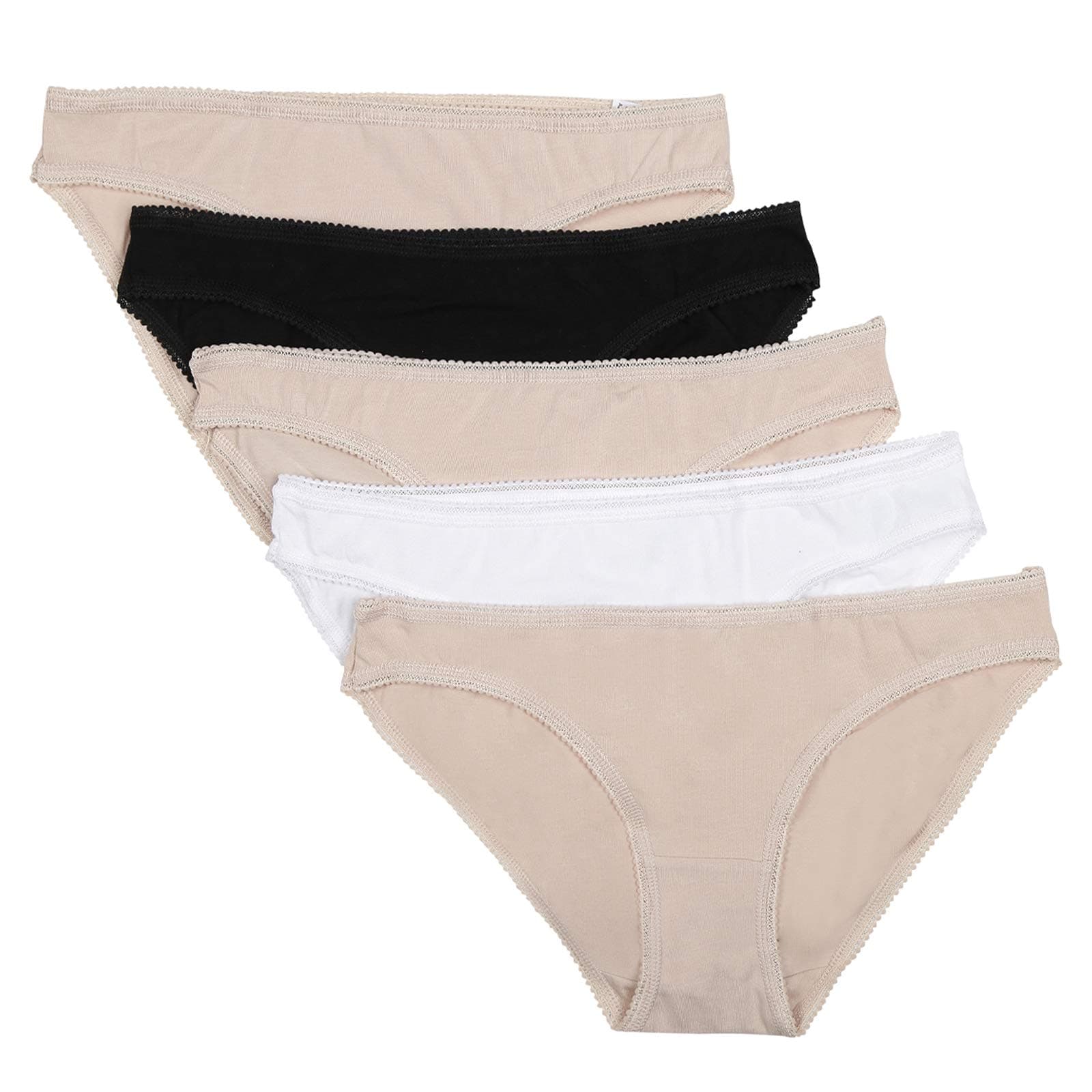 Women's 5 Pack Cotton Lycra Mini Knickers, Black