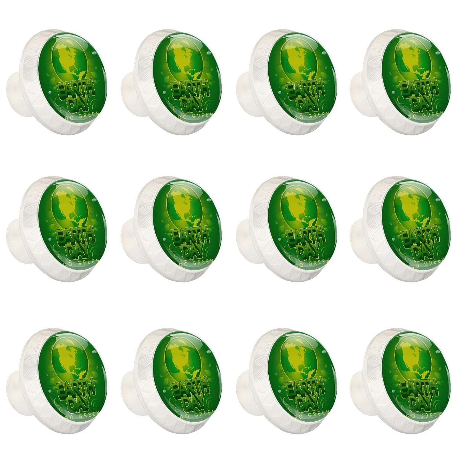 12 PCS White Round Drawer Handle Eart Day Go Green