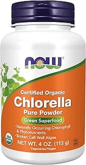 Supplements, Organic Chlorella Powder with naturally occurring Chlorophyll, Beta-Carotene, mixed Carotenoids, Vitamin C, Iron and Protein, 4-Ounce