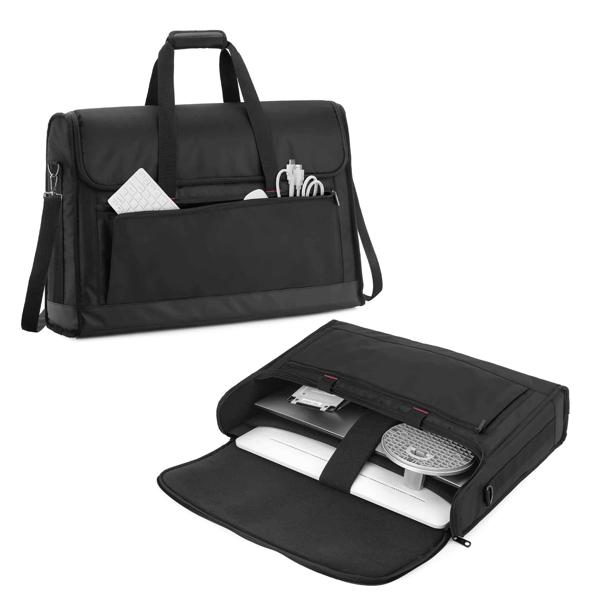 Trunab Monitor Carrying Case 24 Inch Padded Travel Bag Hold Up to 2 LCD Screens/TVs, Not Compatible with iMac or All in a Computer, with Accessories Pocket, Shoulder Strap, Patented Design