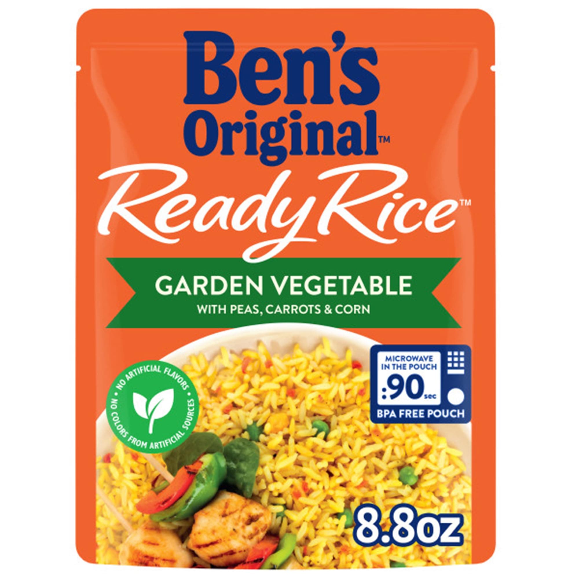 Ready Rice Garden Vegetable Flavored Rice, Easy Dinner Side, 8.8 oz Pouch