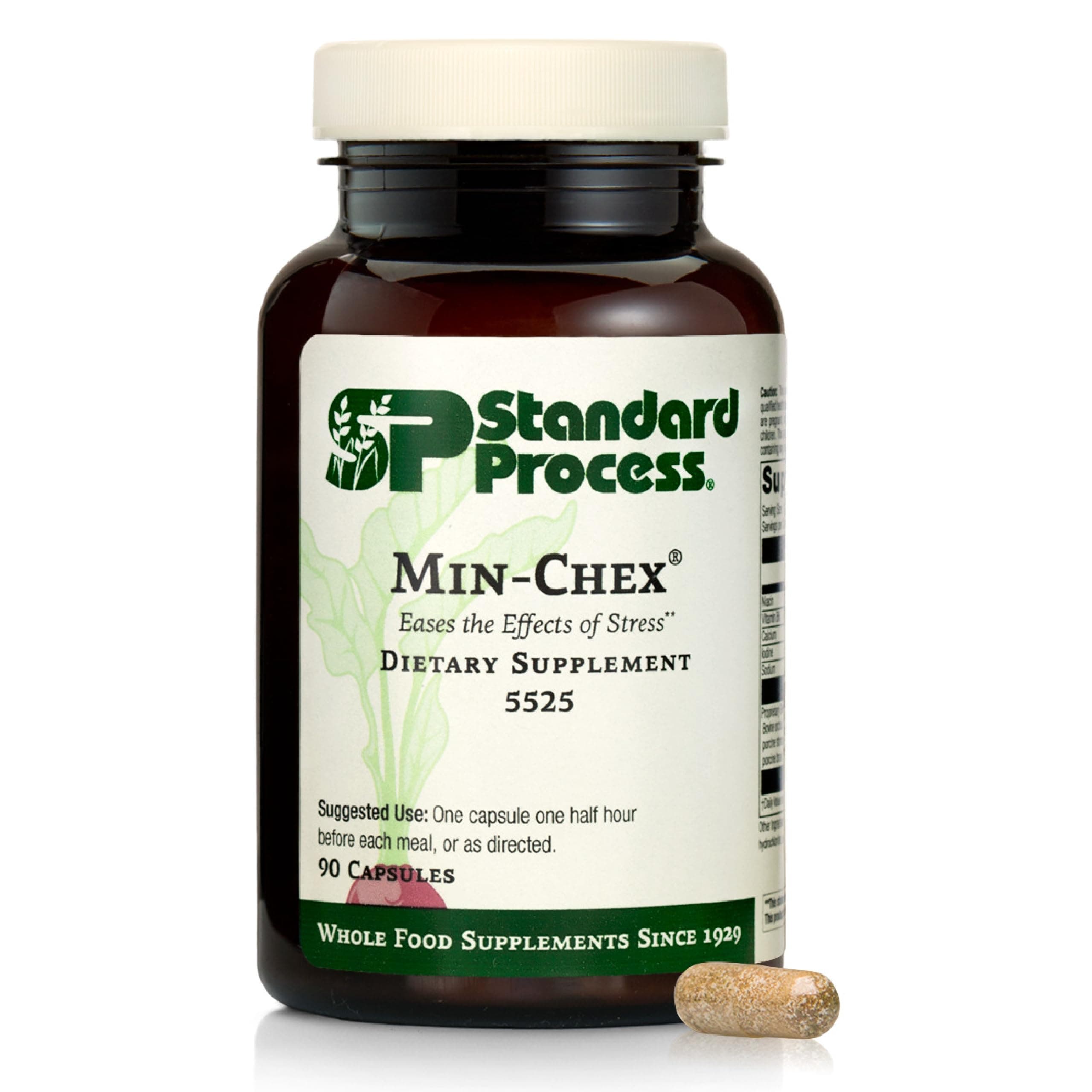 - Standard Process Min-Chex - Supplement for Nervous System Support - Supports Healthy Gland Functions to Aid a Healthy Stress Response - Non-Dairy - 90 Capsules (90 Servings)