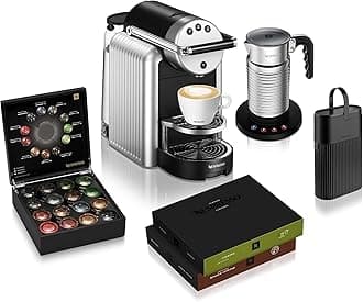 Nespresso Professional Zenius Automatic Coffee Machine - Milk Coffee Starter Pack, Espresso, Cappuccino and Latte Coffee Maker for Small Offices  –  Silver