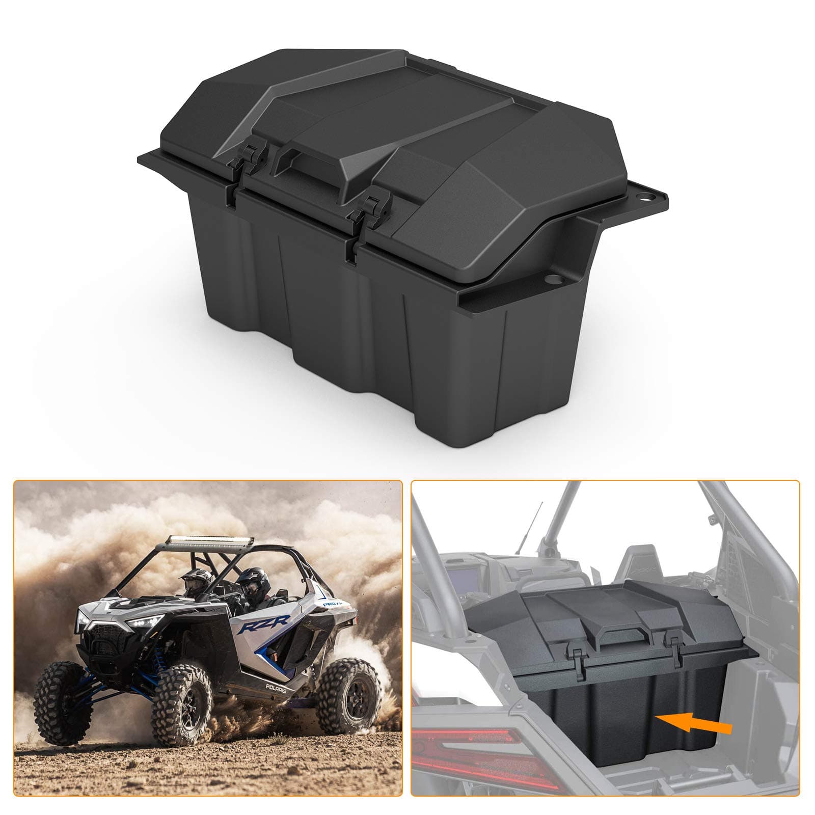 Kiwi Master Forward Cargo Box Compatible for 2020 2021 Polaris RZR PRO XP Accessories 73 QT Storage Bin 2883751