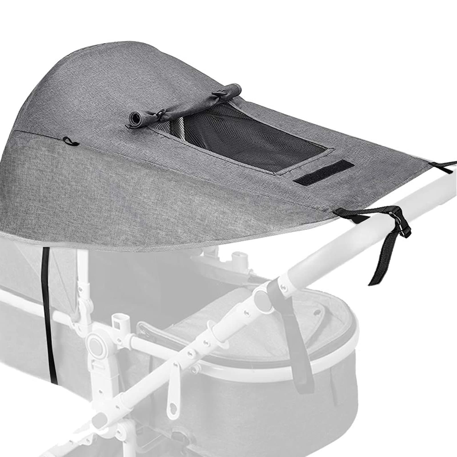 Aina Buggy Sun Shade Universal Pram Sunshade Sun Cover for Strollers Pushchairs UV Protection Water Resistant Easy to Install with Viewing Window Pushchairs for Strollers-Best Gift for Baby, Grey