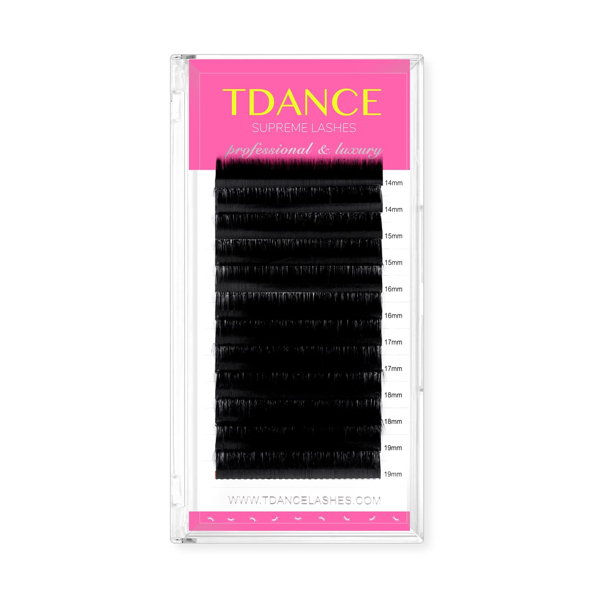 TDANCE Lash Extension Matte Black Eyelash Extension C CC D DD J B L Curl Volume & Classic Lash Extensions 0.03-0.18mm Thickness Professional Salon Use(0.05-D,14-19 mm)