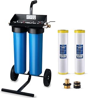 iSpring Spotless Water System for Car Wash, Deionized Water System with Bypass Valve & Rolling Cart, Spot Free Solutions for All Vehicles, Motorcycles, RV, Bikes, Boats, and Yachts, Model: WGB22BD-BP