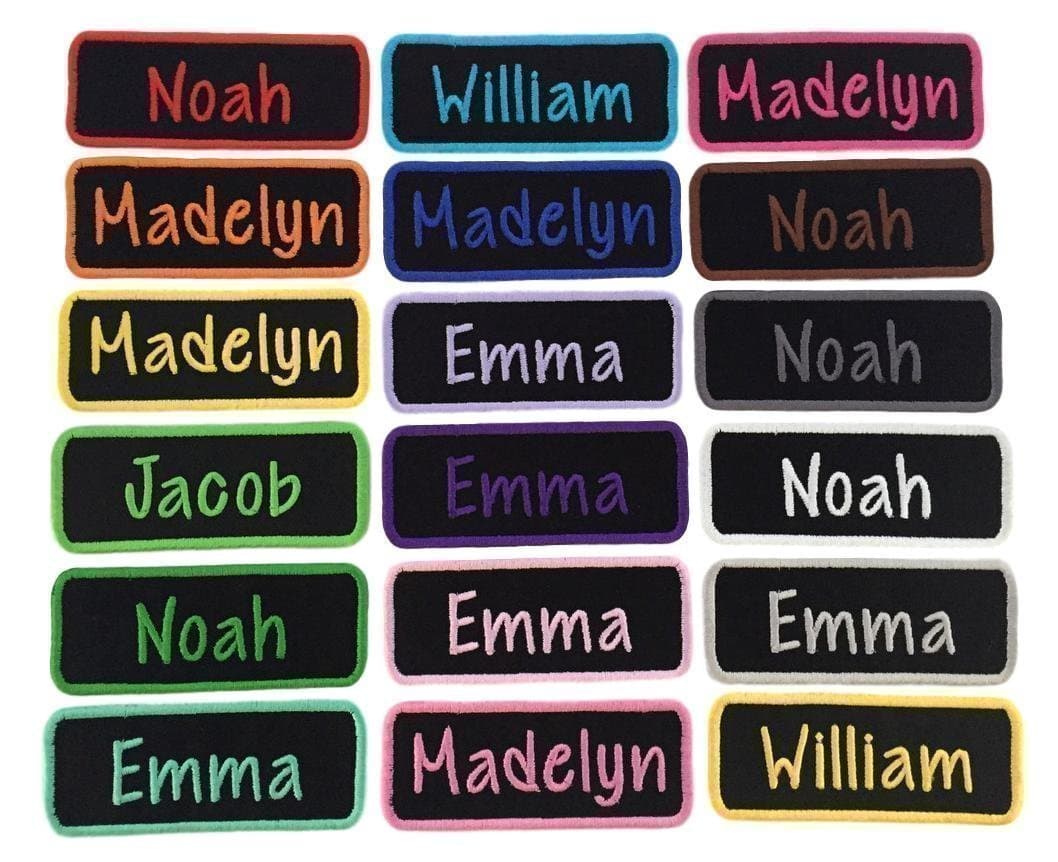 Custom Name Patch Embroidered Tag - Iron On Or Sew On (1 Patch)