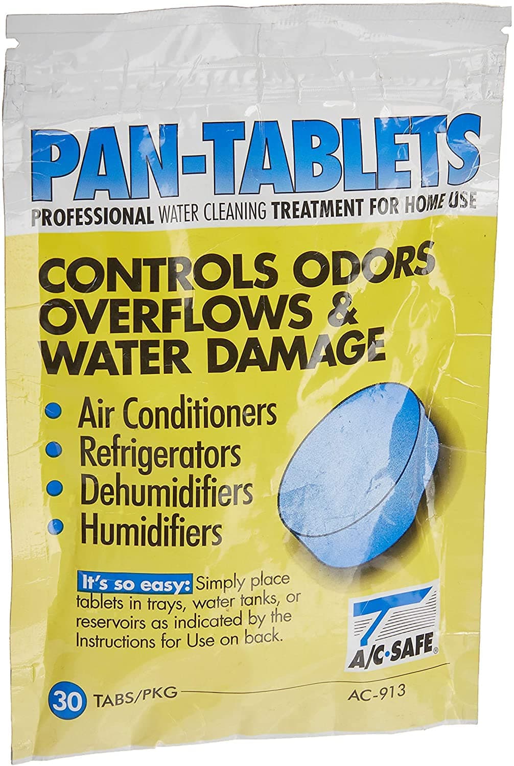 AC Safe Tablets-30 Count: Cleans scum in Drain Pans and Humidifiers, Blue (30 Count (Pack of 1))