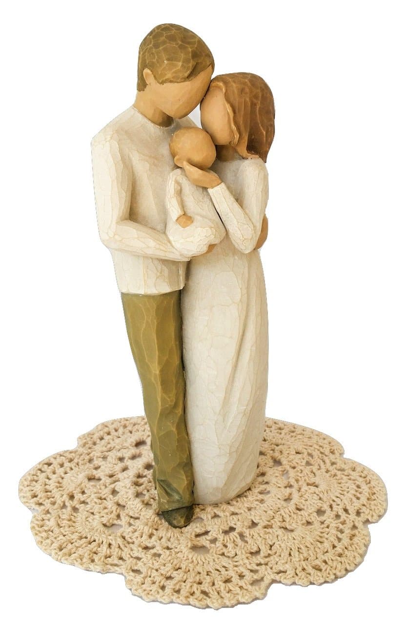 Peace Distributors Willow Tree Baby Themed Figurine with Westbraid Doily (Our Gift)