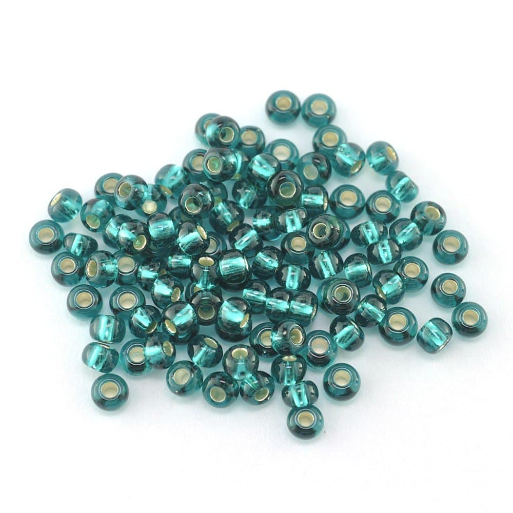 Size 9/0 Seed Beads 7300 Silver Lined Teal Qty 1