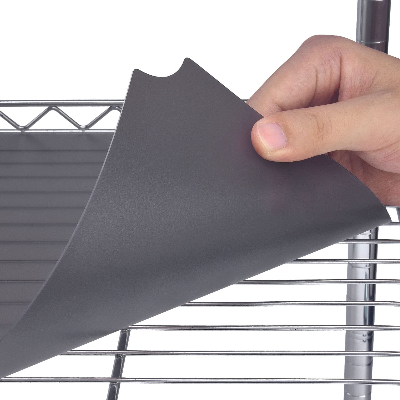 Slendor Wire Shelf Liner 14" x 24" Value Pack of 5 Flat Heavy Duty Waterproof Non-Adhesive Industrial Strength Plastic Mats for Tier Shelving Unit, Gray