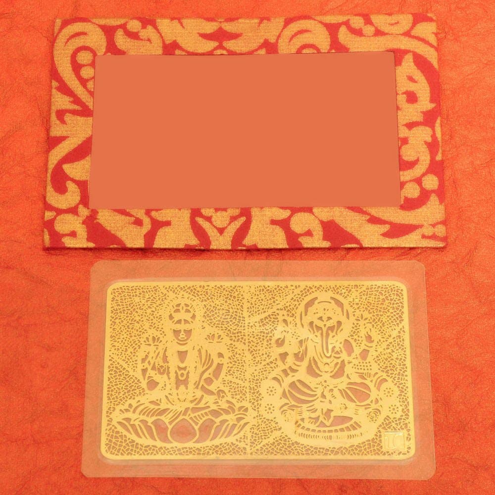Ratash Gold Plated Laminated Lakshmi Ganesha