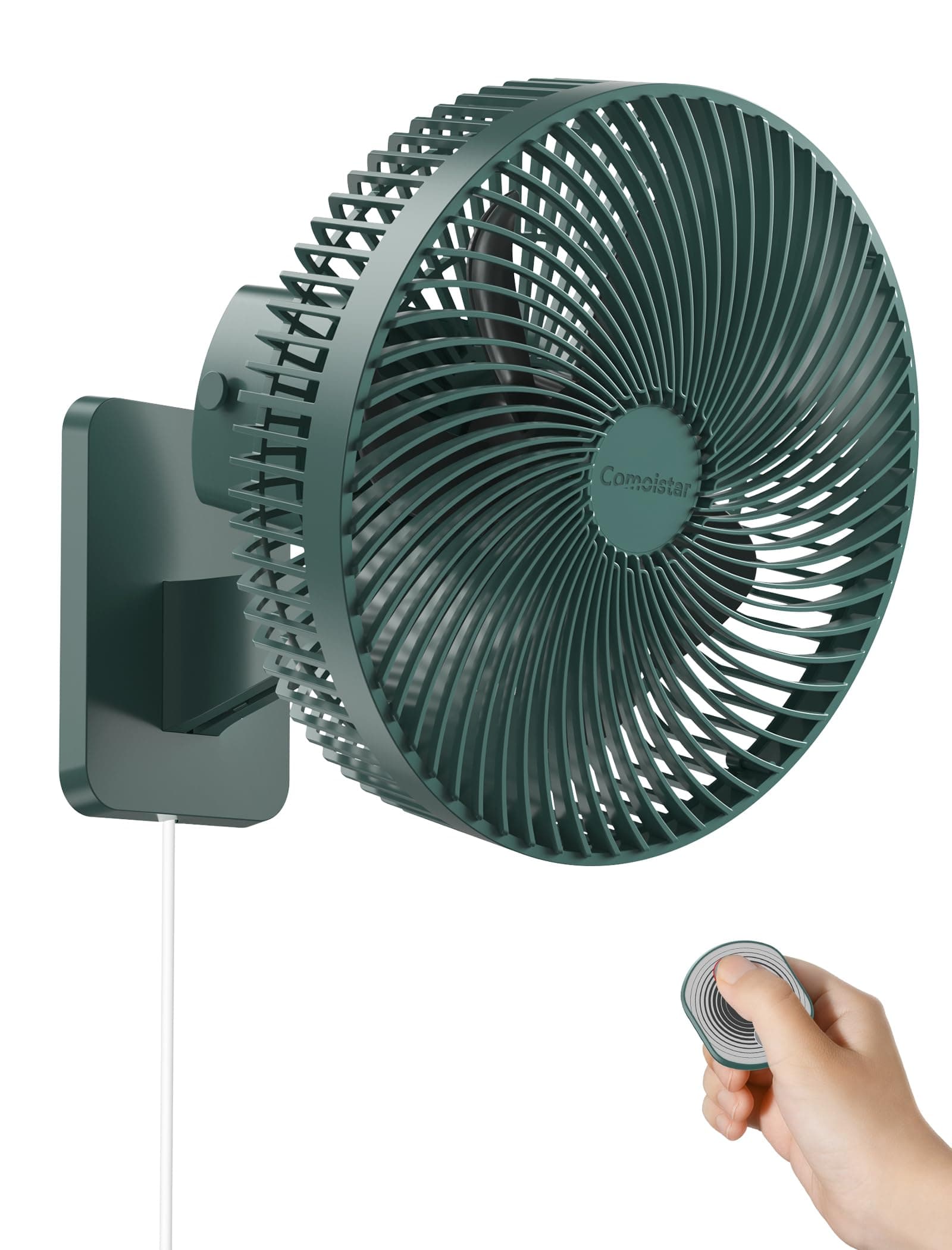 10 Inch Wall Mount Oscillating Fan with Remote and Timer, Small RV Fan with Powerful 4 Speeds, 90° Oscillation,60° Adjustable Tilt, 5.92 ft Wire, Quiet Corner Fans for Bedroom, Indoor Bathroom