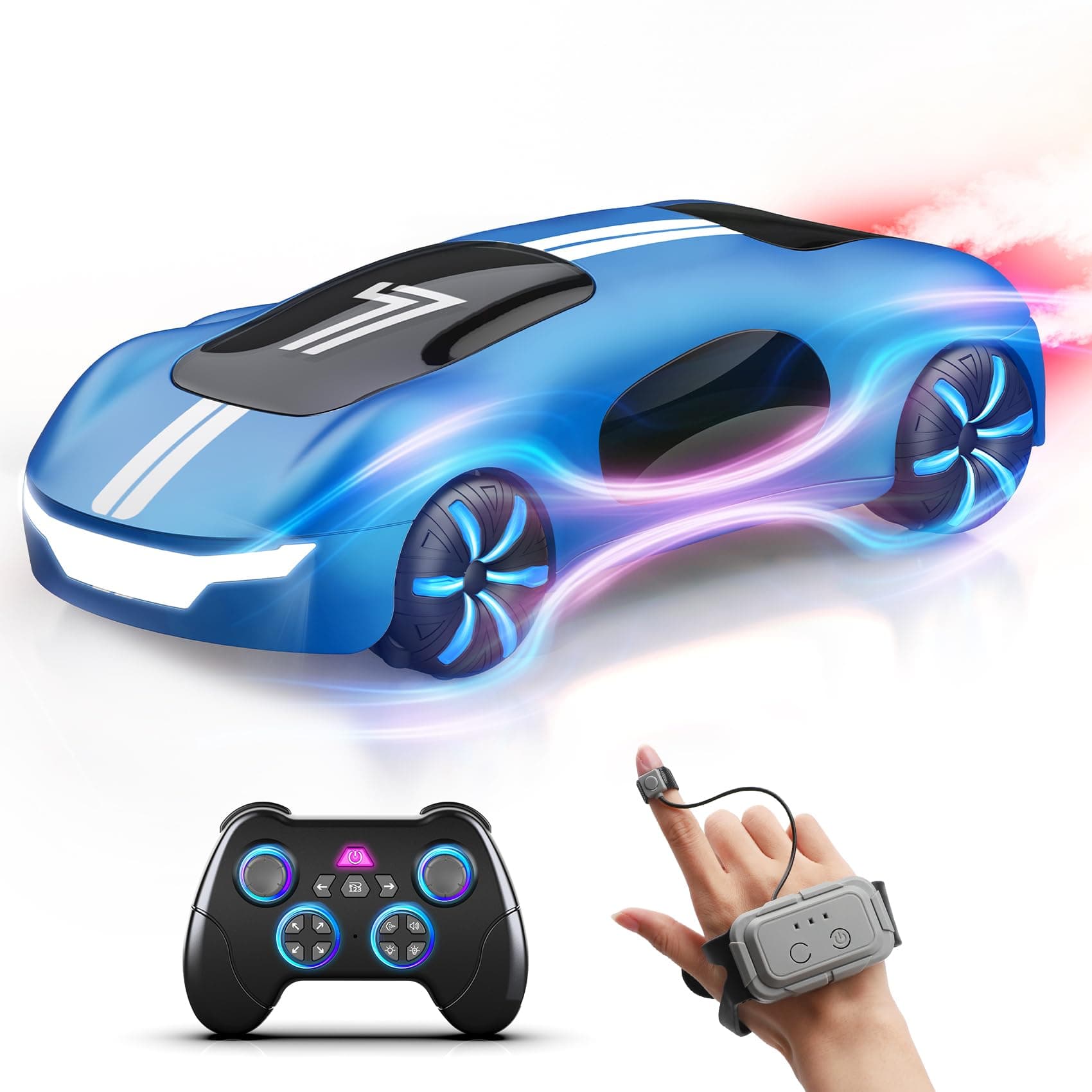AEROQUEST Gesture Sensing Remote Control Car, Drift RC Stunt Car with Light Spray & Sound, 2.4GHz Hobby RC Cars Toy for Kids, 360° Rotate, Birthday Gifts for Boys Girls 4-12