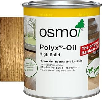 Osmo Polyx®-Oil Hard Wax Oil 3032 - Clear Satin, 750ml - Durable Wood Finish for Furniture & Floors Water & Dirt Resistant Treatment for Oak, Pine, Spruce, Beech & More