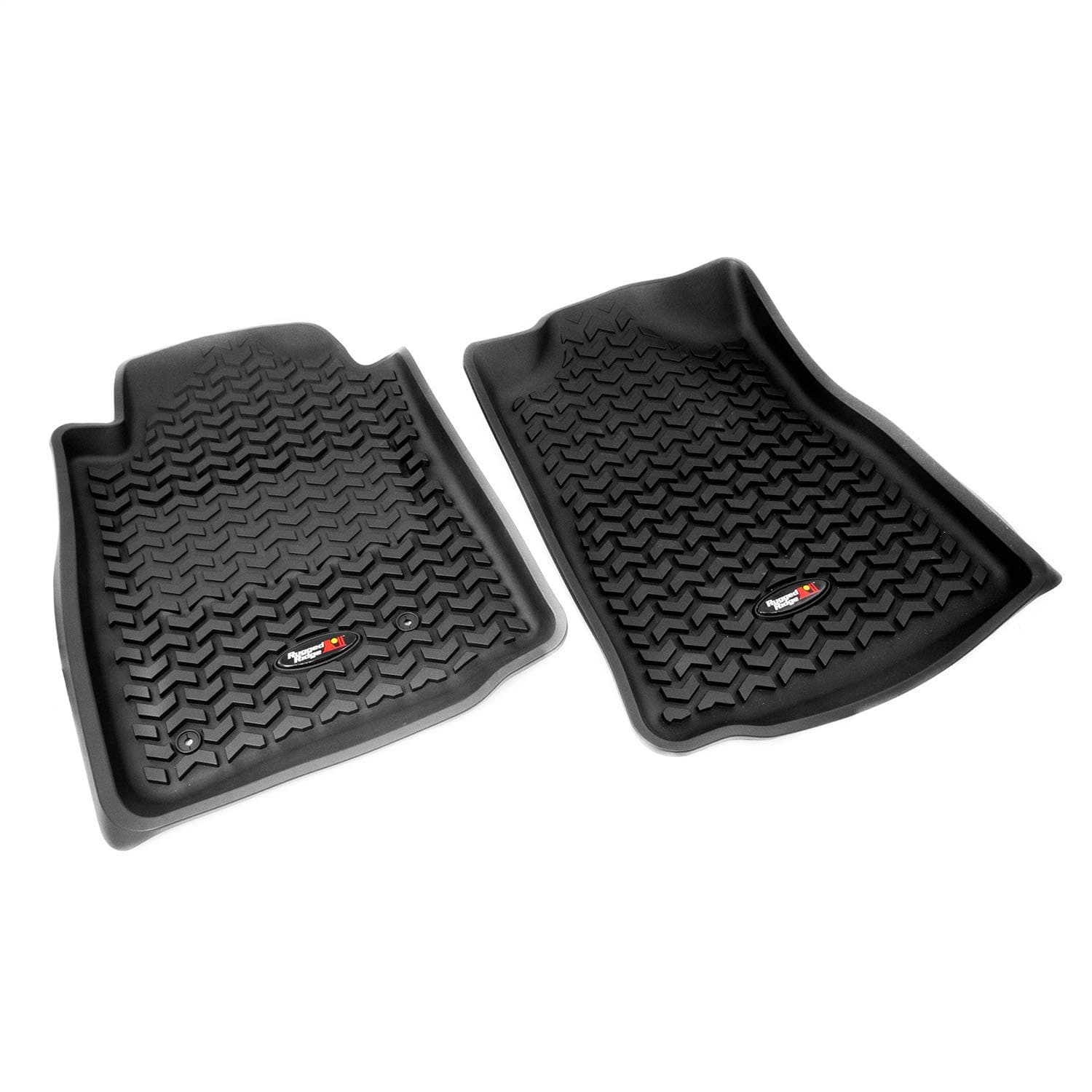 Rugged Ridge Front Floor Liners for Toyota Tacoma | Black | 82904.10 | Fits 2005-2011 Toyota Tacoma Regular Cab/Access Cab/Double Cab (Automatic)