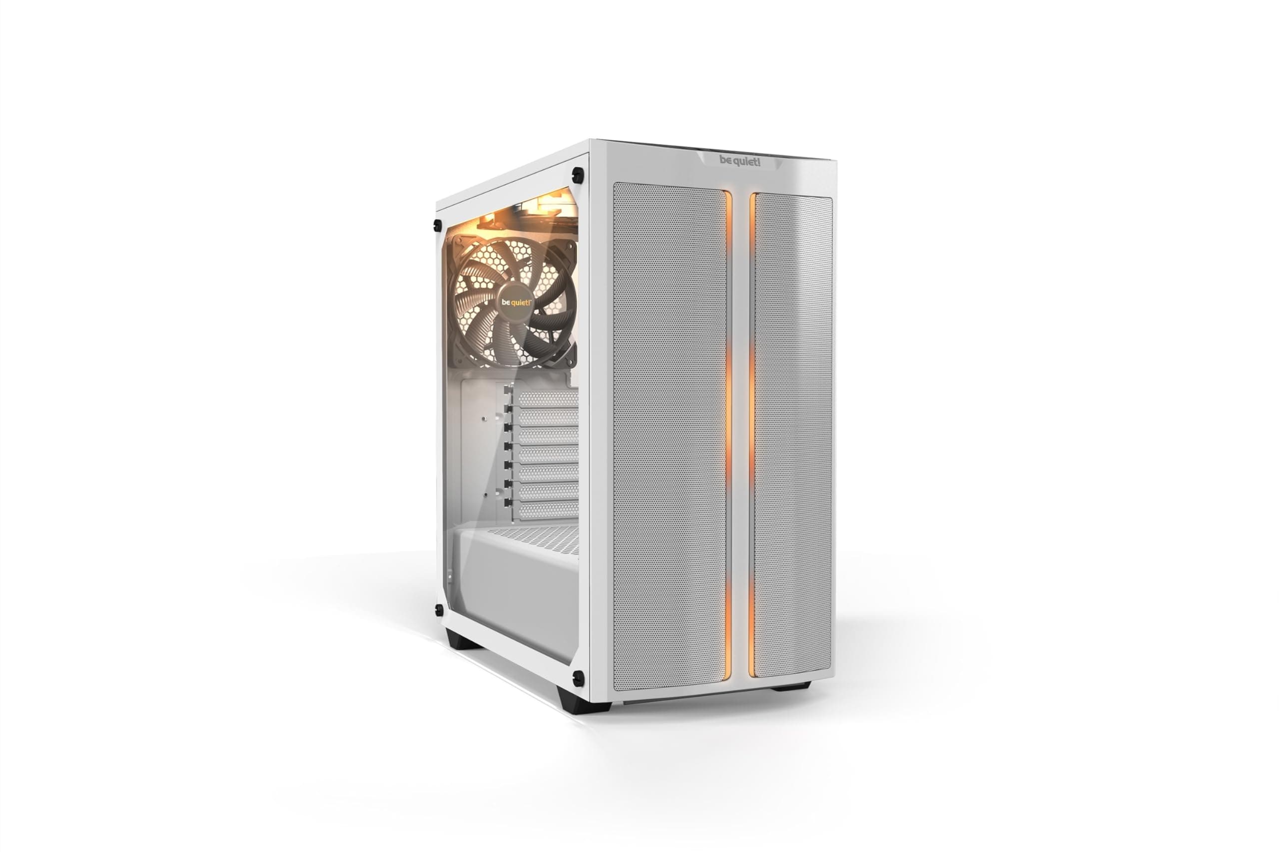 be quiet! Pure Base 500DX ATX Midi Tower PC case | ARGB | 3 Pre-Installed Pure Wings 2 Fans | Tempered Glass Window | White | BGW38