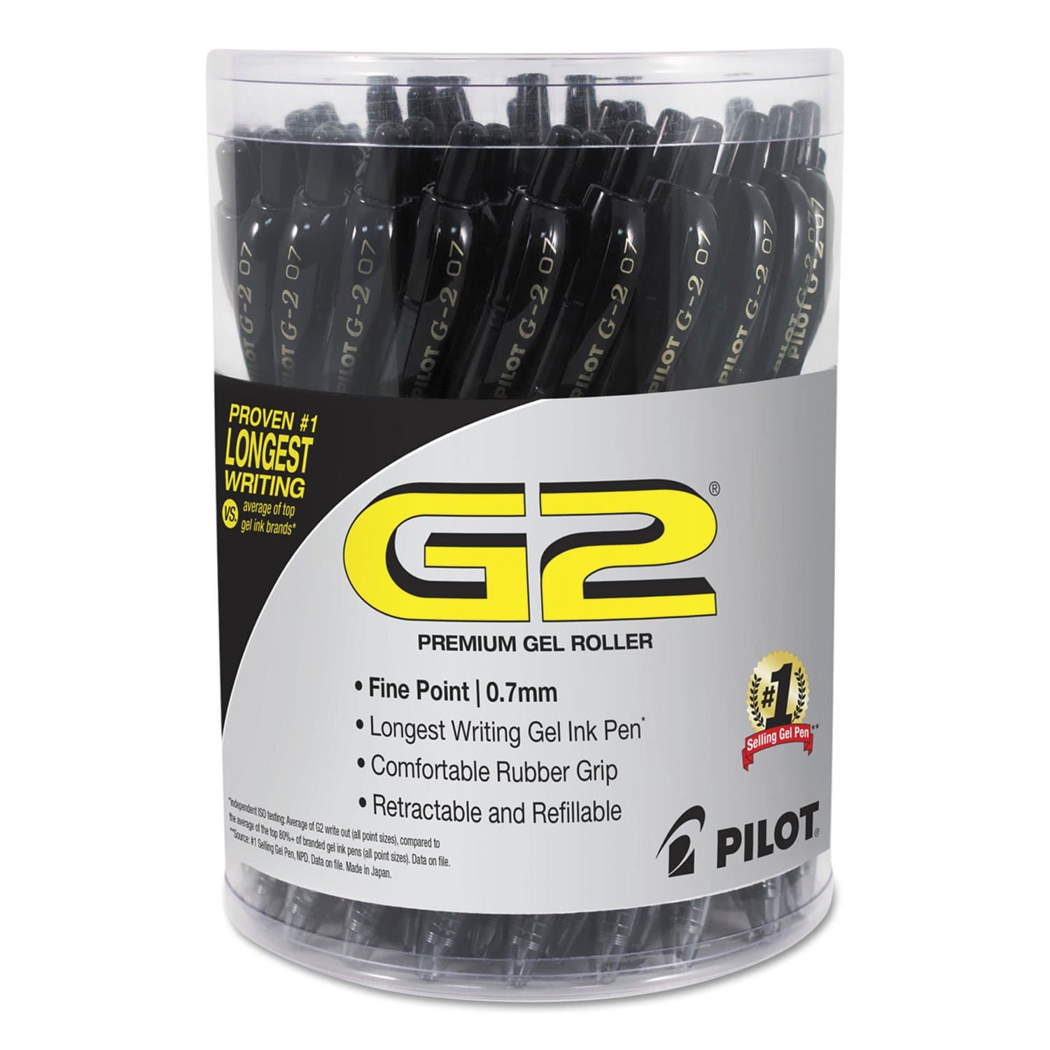 G2 Premium Gel Roller Pen, Retractable and Refillable, Fine Point 0.7 mm, Black Ink, 36 Count