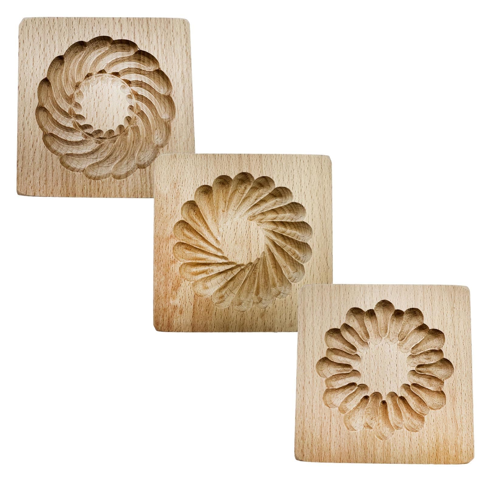 Wooden Cookie Biscuit Mold, 3D Baking Mold, Embossing Craft Decorating Baking Tool, Suitable for Halloween Thanksgiving Christmas Kitchen DIY (Cookies-B-3PCS)