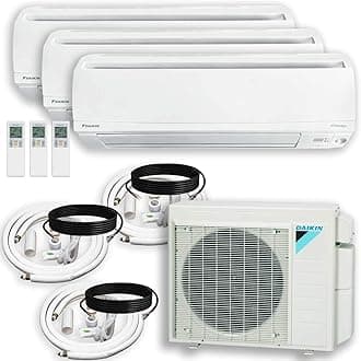 DAIKIN (3 Zone) 3MXS Air Conditioner Heat Pump + Maxwell 15 ft. Installation Kit + Wall Bracket (9000 + 9000 + 15000 BTU)