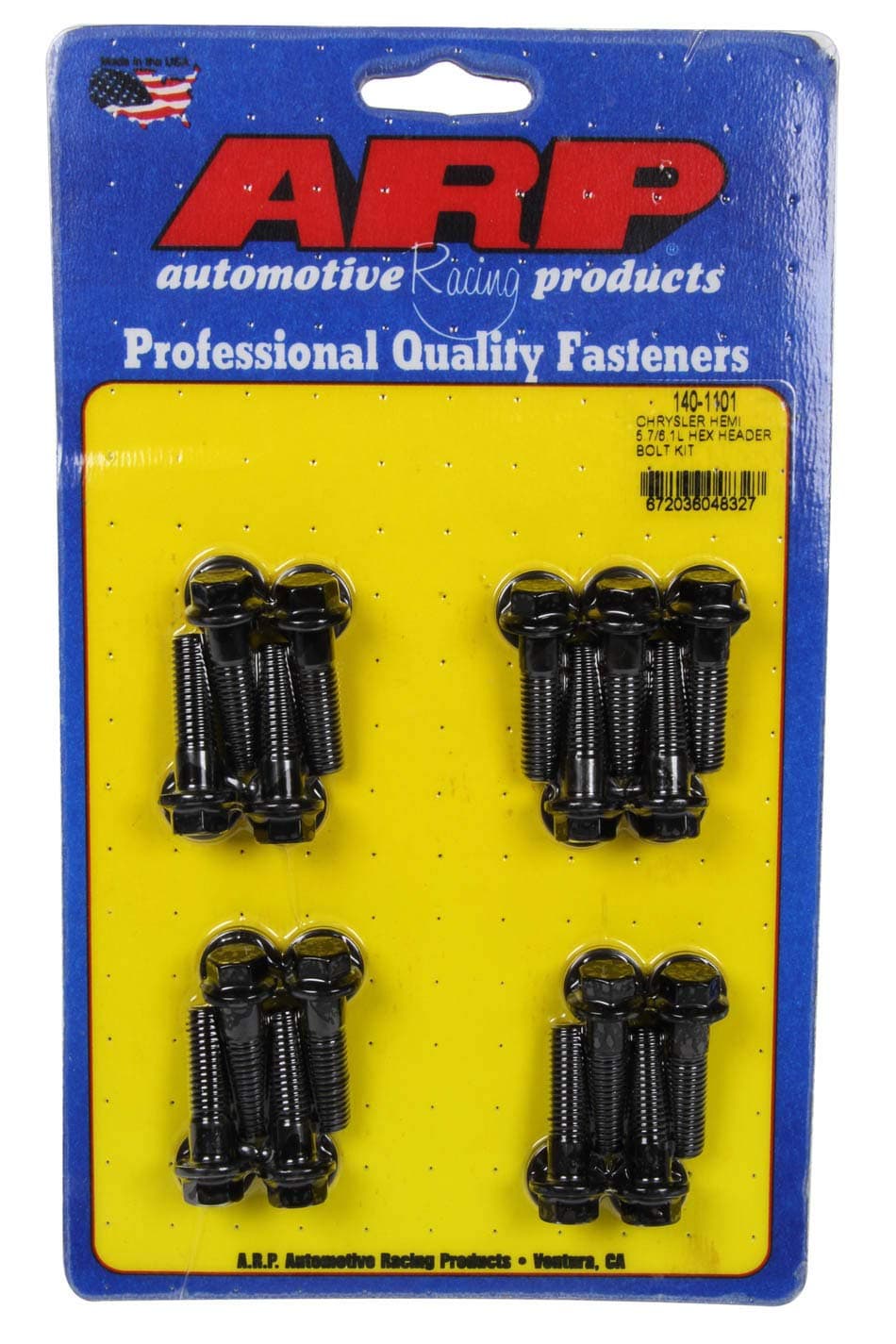 Header Bolt, 8 mm x 1.25 Thread, 1.181 in Long, Hex Head, Washers Included, Chromoly, Black Oxide, Compatible with Mopar Gen III Hemi, Set of 16